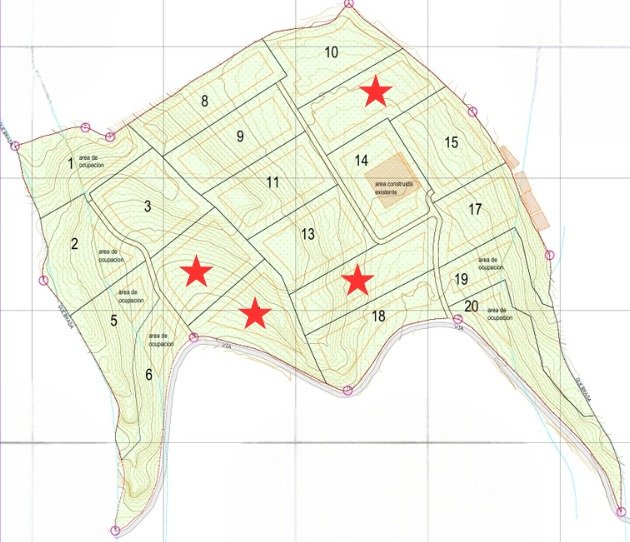Distribución de lotes disponibles Villa Serena